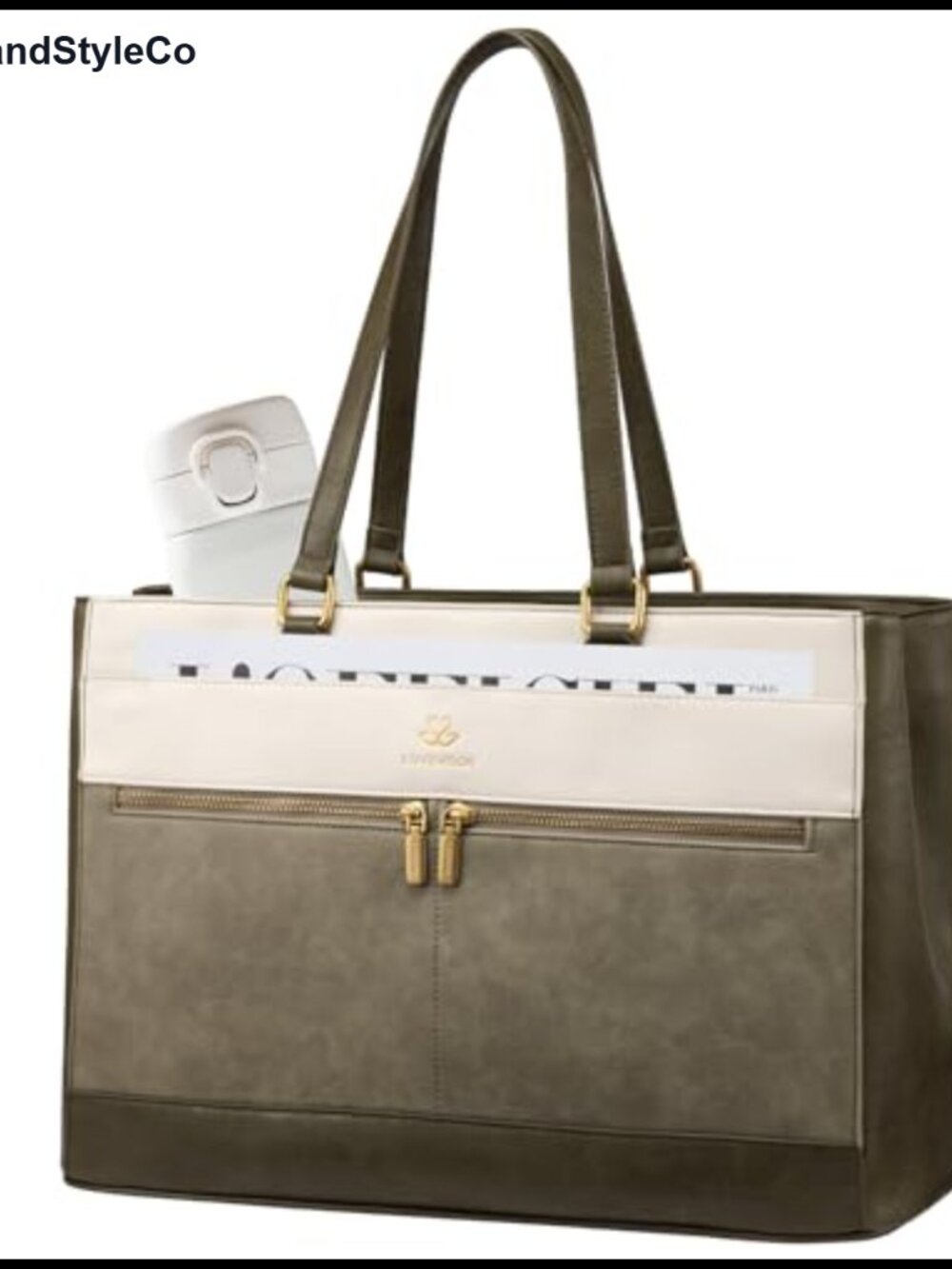 LOVEVOOK 15.6 Inch Laptop Tote Bag PU Leather Briefcase Women Work Bag